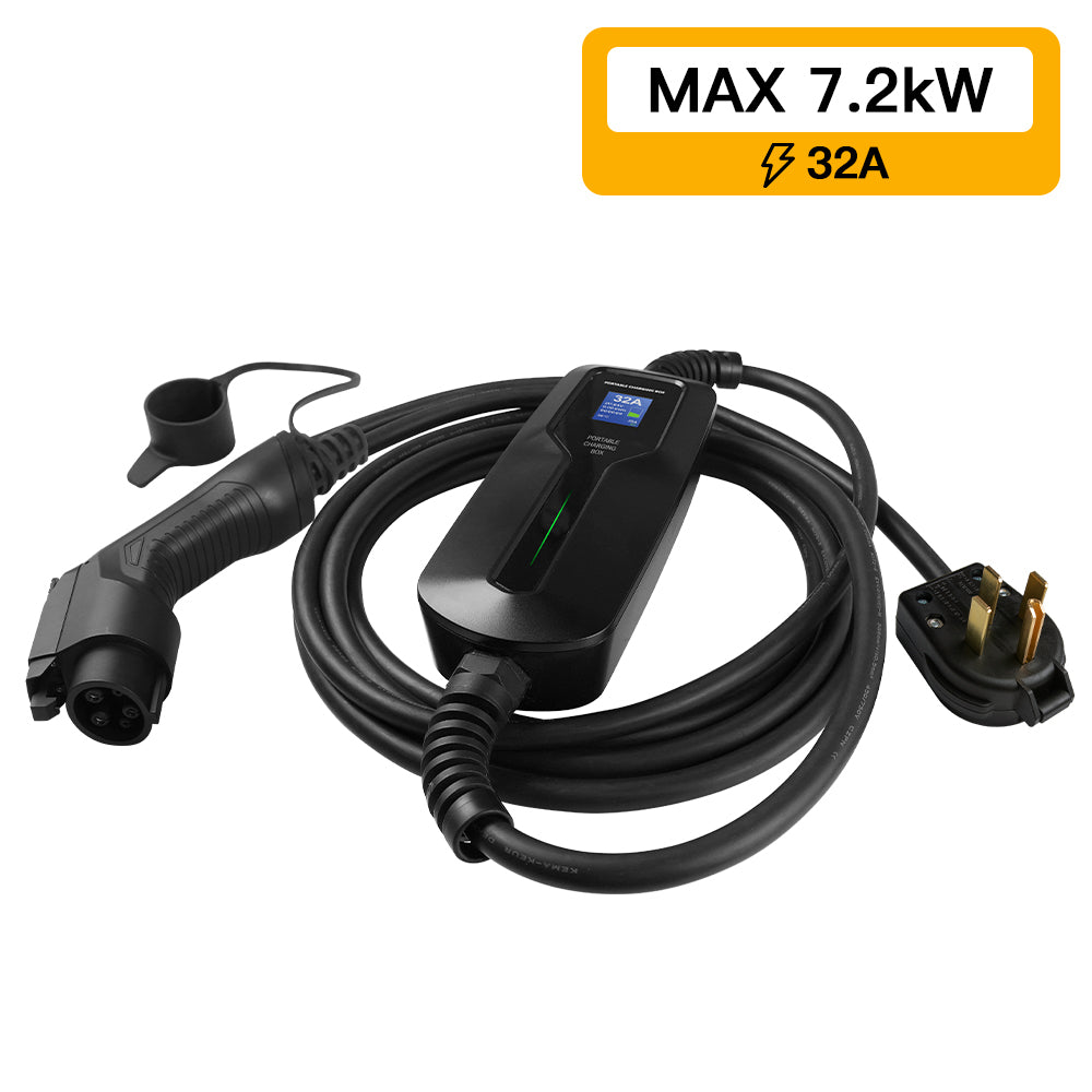 MOREC PCD-041 16A~32A EV PORTABLE CHARGER MAX 7.2KW(SUPPORT SWITCHING CURRENT)