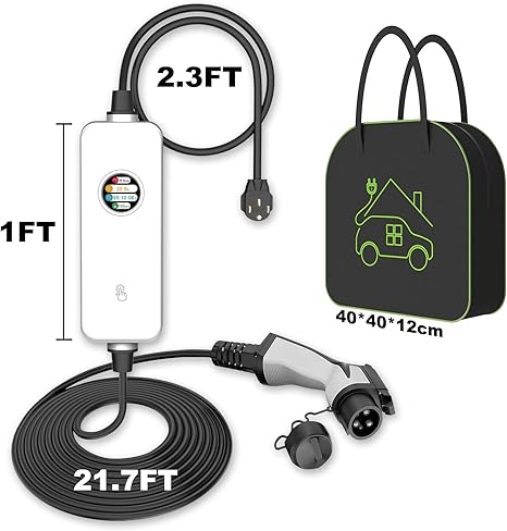 MOREC Type 1 Max 9.6KW 40Amp Portable Electric Vehicle Charger Nema 14-50 Plug - SQP039