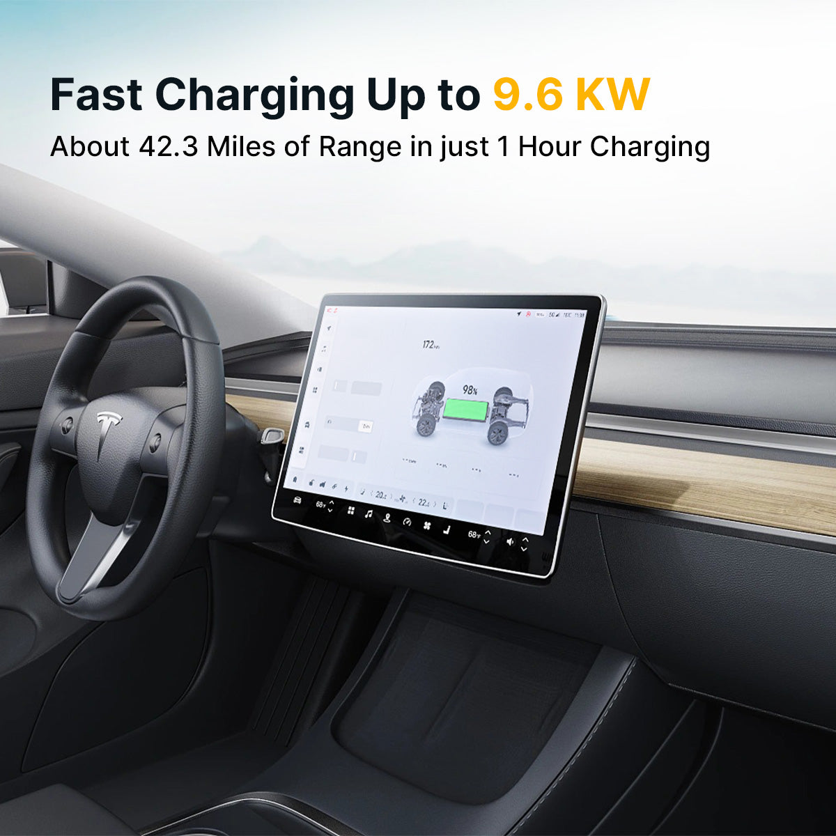 MOREC Type 1 Max 9.6KW 40Amp Portable Electric Vehicle Charger Nema 14-50 Plug - SQP039