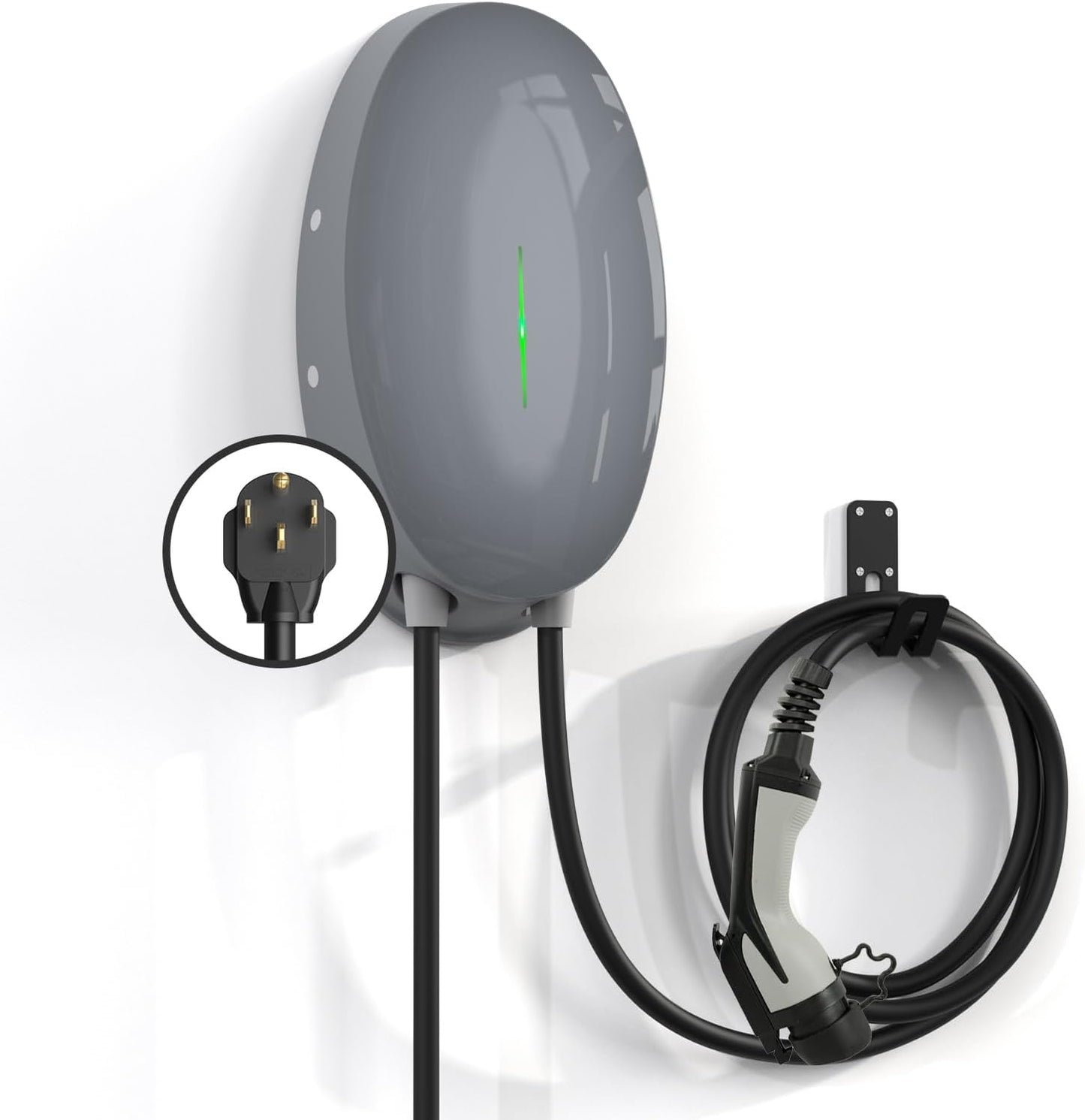 MOREC EV Wallbox NEMA14-50 40A Type 1 Plug Elliptical EV Charging Station - WB10T1G