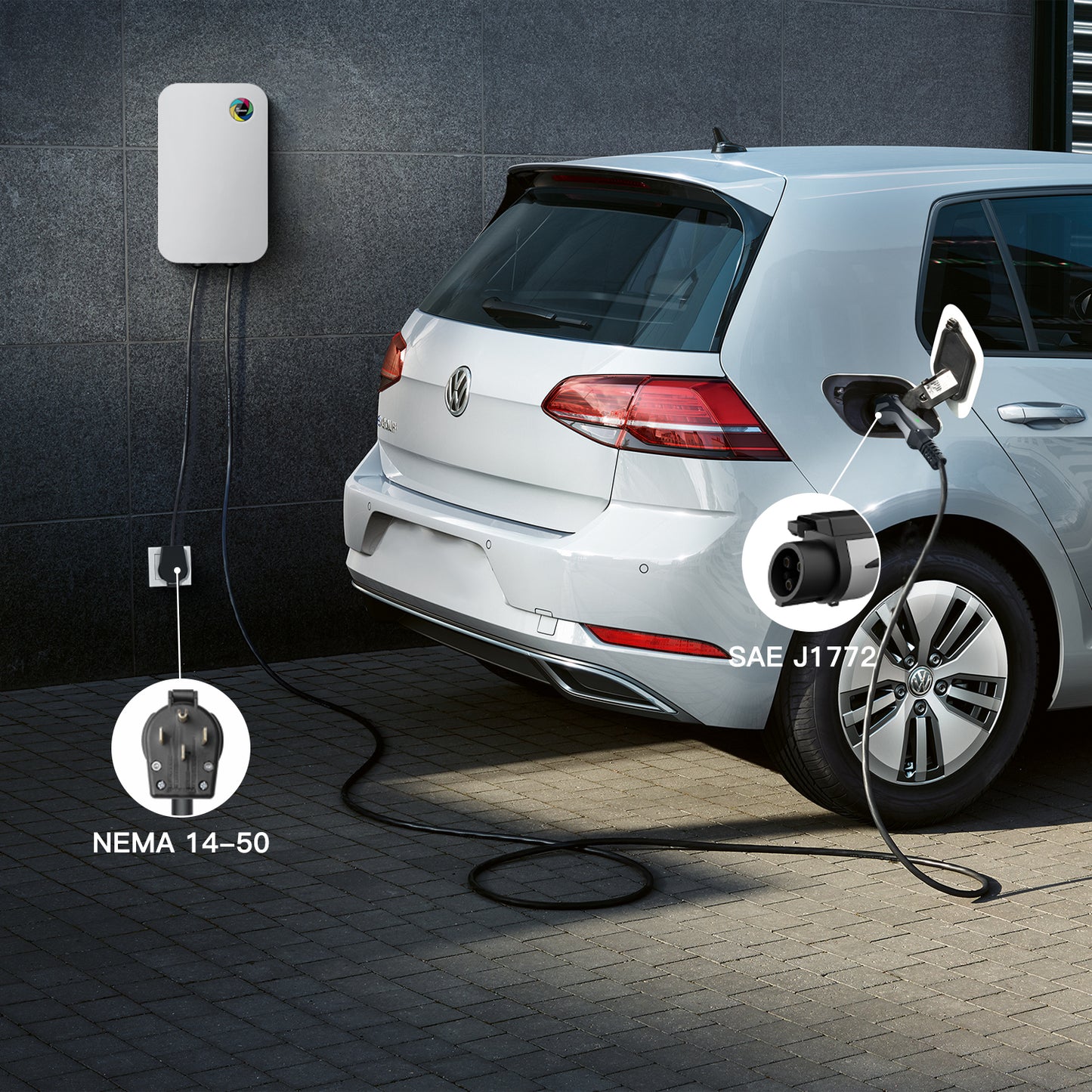 Morec Level 2 EV Wallbox Charger 7KW Charging Station With NEMA14-50 -WB20