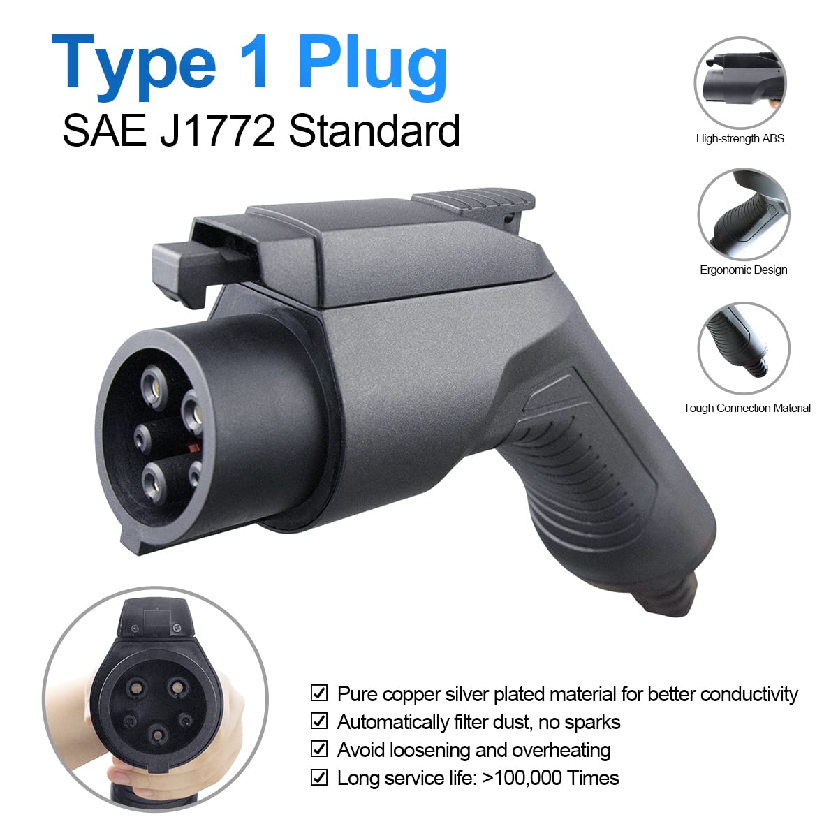 MOREC Type 1 9KW/7KW Portable EV Charger Fast Electric Charging Solution with Nema 14-50 Plug - PCD041T1