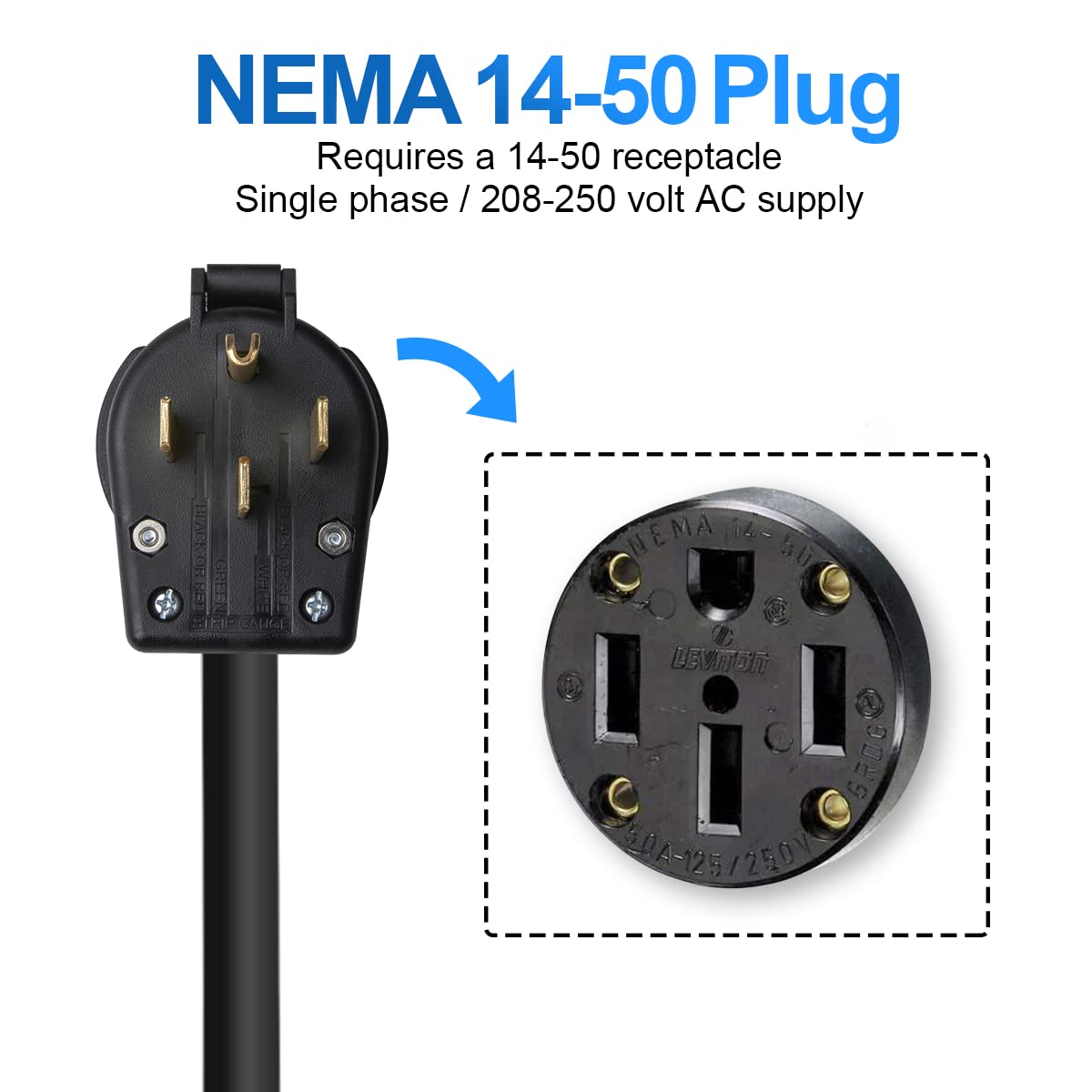 EVduty 30A Portable NEMA 14-50P - Station de recharge pour