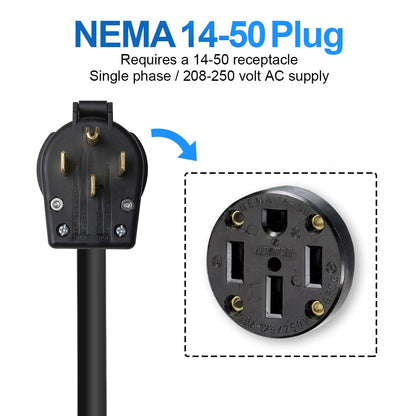 MOREC Type 1 9KW/7KW Portable EV Charger Fast Electric Charging Solution with Nema 14-50 Plug - PCD041T1