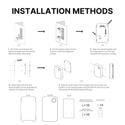 Morec Level 2 EV Wallbox Charger 7KW Charging Station With NEMA14-50 -WB20