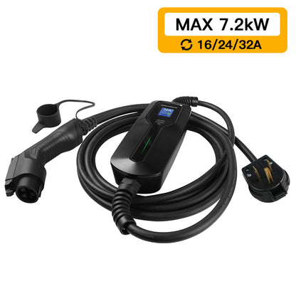 MOREC Type 1 9KW/7KW Portable EV Charger Fast Electric Charging Solution with Nema 14-50 Plug - PCD041T1