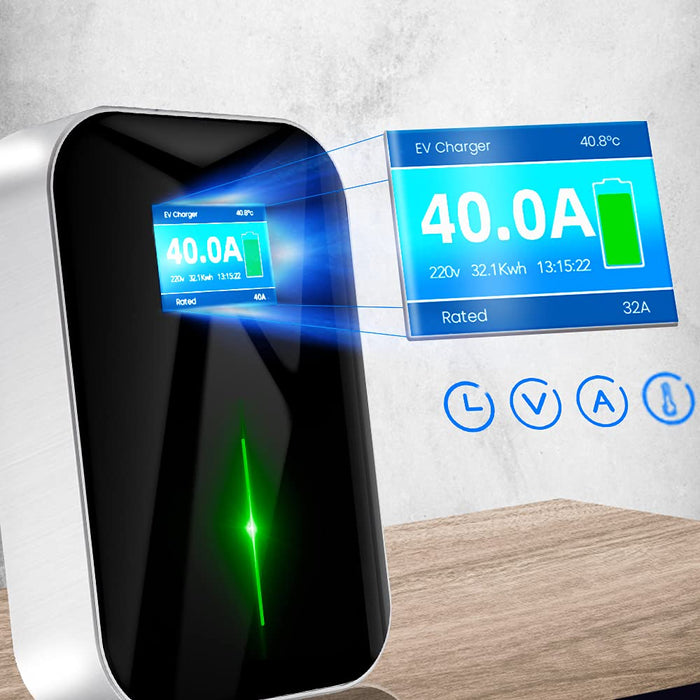 MOREC BS20C Type 1 40A EV CHARGING STATION MAX 9.6KW(SUPPORT APP CONTROL),with nema 14-50 plug