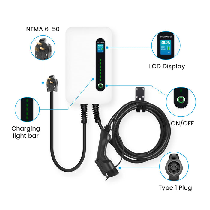 MOREC F30C 16~32A EV CHARGING STATION MAX 7.2KW(SUPPORT NEMA 14-50 PLUG)